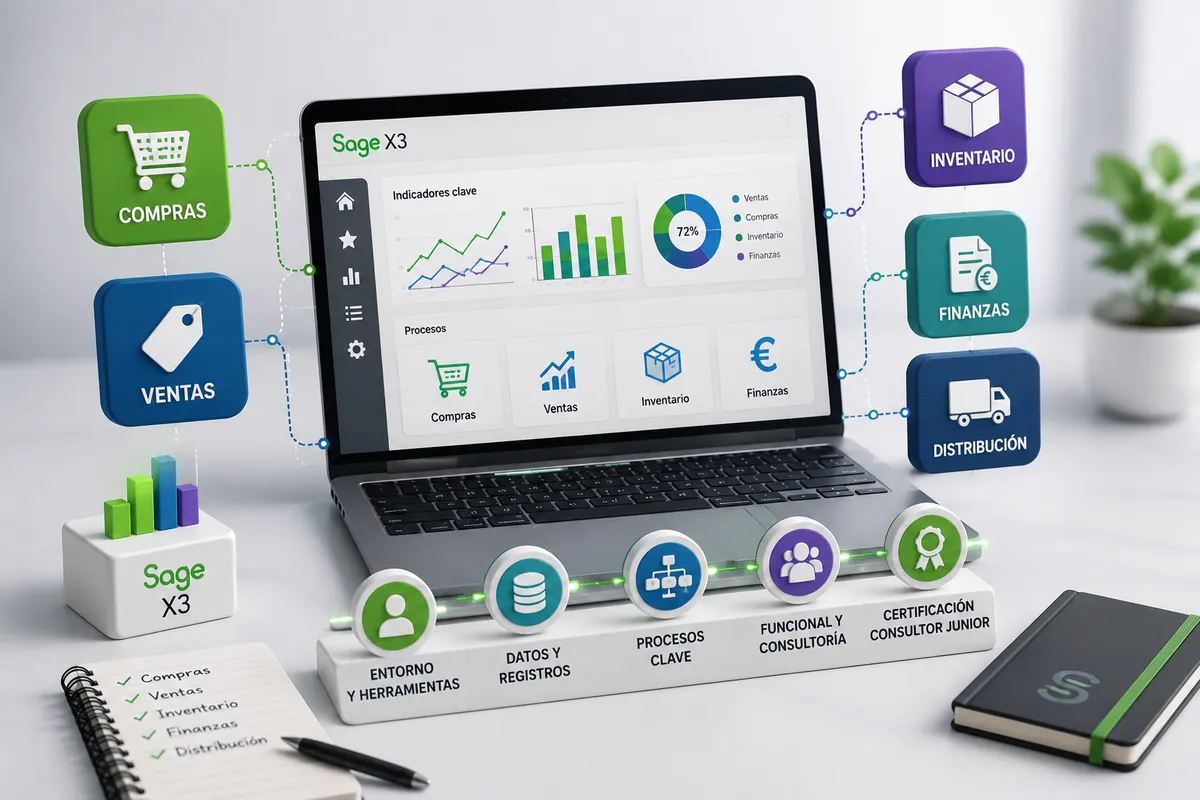 SAGE X3: FUNCIONALIDAD MÓDULOS DE FINANZAS Y DISTRIBUCIÓN PARA TÉCNICOS