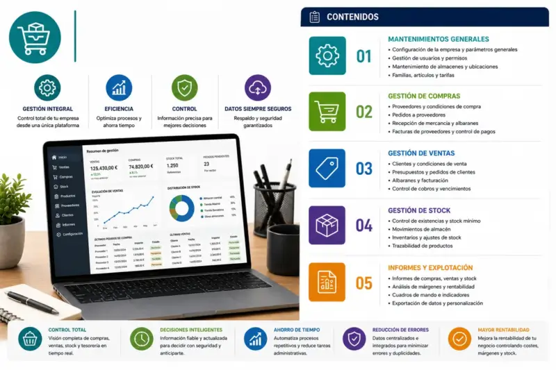 SAGE50: MANTENIMIENTOS GENERALES, GESTIÓN DE COMPRAS, VENTAS Y STOCK