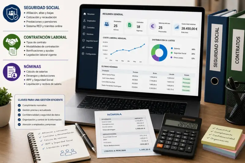 SEGURIDAD SOCIAL, CONTRATACIÓN LABORAL Y NÓMINAS